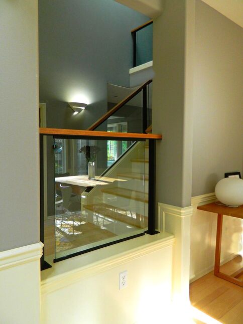 Laura ZB Design Interior Designer Contemporary Remodel Glass Railing