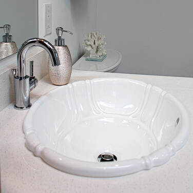 Laura ZB Design Interior Designer Bathroom Remodel Custom White Art Sink